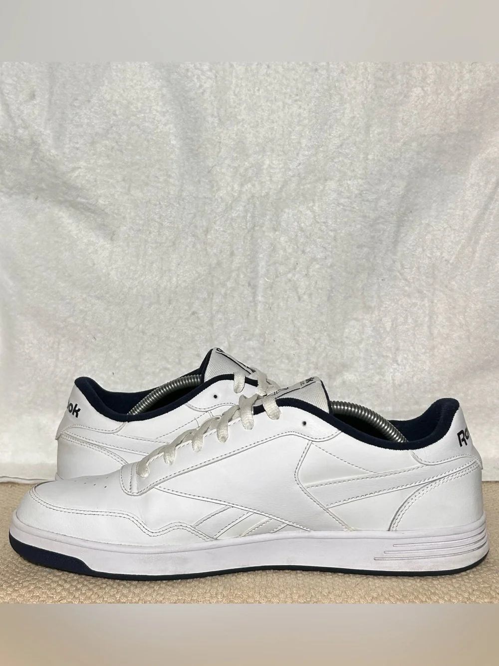 Reebok Mens White Club Memt Classic Leather Low Lace Sneakers Shoes SZ US 12